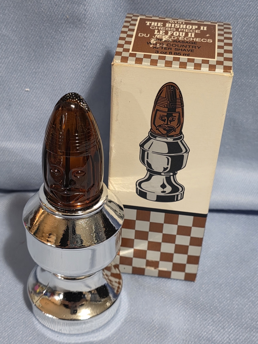 Vintage Avon The Bishop II Chess Piece Decanter Boxed